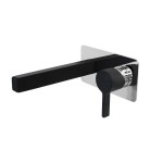 Martini Wall Basin Set Matte Black & Chrome